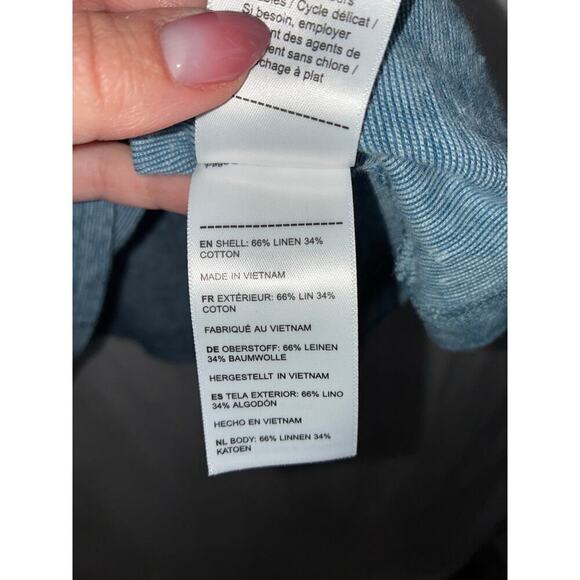 Untuckit Linen Henley Short Sleeve Shirt Mens M Blue stretch lightweight golf - Picture 4 of 6